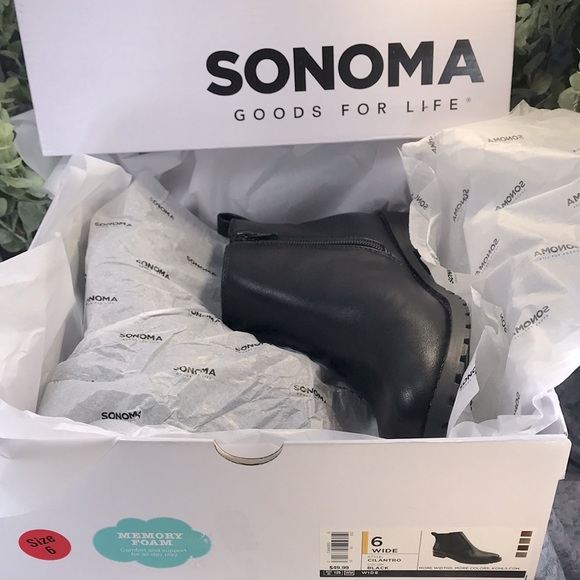 Sonoma Cilantro Black 5.25”Tall Round Toe Ankle Zip Boots Women’s 6W🌟NWT&NIB🌟 - Picture 9 of 10